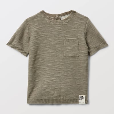 T-shirt manches courtes en tricot uni en coton BOUT'CHOU