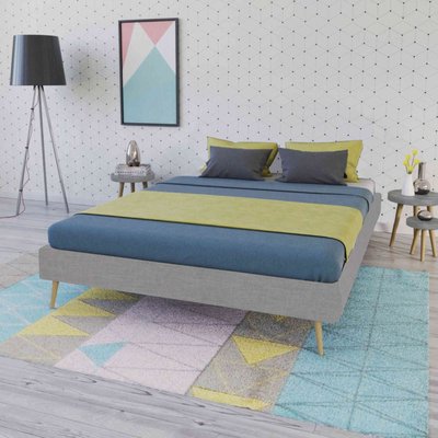 Lit en bois et tissu TERRE DE NUIT