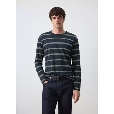 T-shirt 100 % coton rayures MANGO MAN