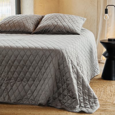 Couvre-Lit et Taies d'Oreiller en Velours Matelassé HOME MAISON