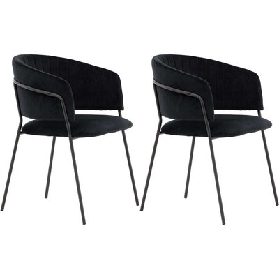 Fauteuil en tissu velours et acier noir Selma VENTURE HOME