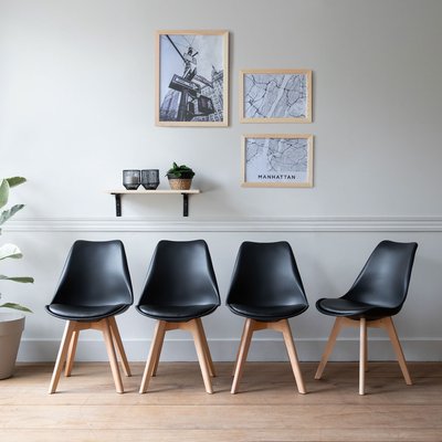 Lot de 4 chaises scandinaves, NORA HAPPY GARDEN