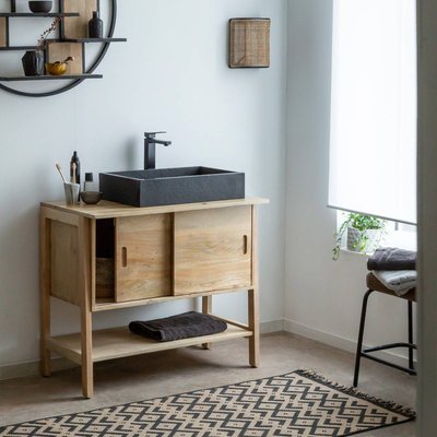 Meuble sous vasque en bois de manguier 90 cm  NOUR MADE IN MEUBLES 