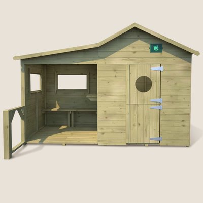 Cabane en bois enfant avec préau HACIENDA SOULET