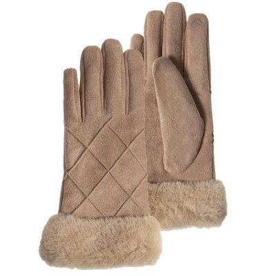 Gants tactiles, chauds, doublés imitation fourrure, taille unique ISOTONER
