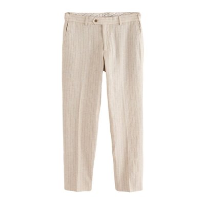 Pantalon slim en lin rayé NEXT