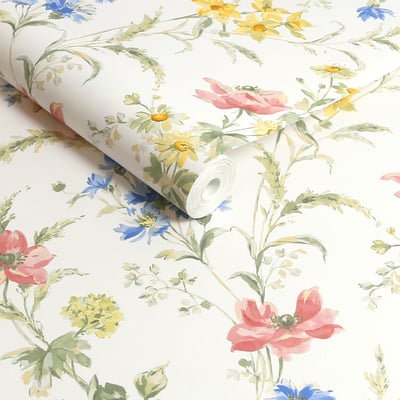 Papier peint fleuri Coquelicots Poppy Meadow LAURA ASHLEY
