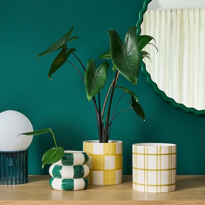 Bloempot met dambord, in keramiek Ø14 cm, Ario LA REDOUTE INTERIEURS