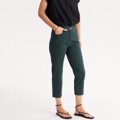 Cropped Trousers in Stretch Cotton ANNE WEYBURN