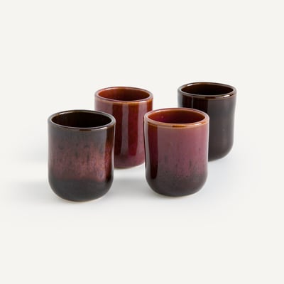 Lot de 4 petites tasses grès émaillé, Zouro AM.PM