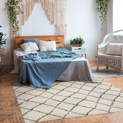 Tapis de salon en coton motifs ethniques   BERBERE ETHNO THE DECO FACTORY