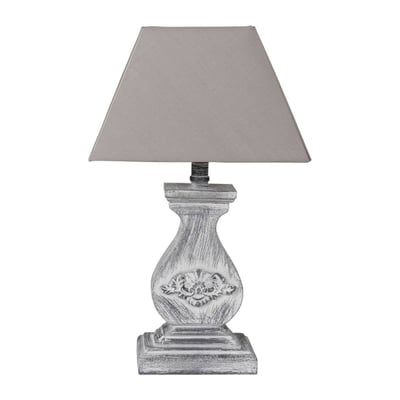 Lampe Base Rectangulaire En Bois Coloris Gris DECORATIE