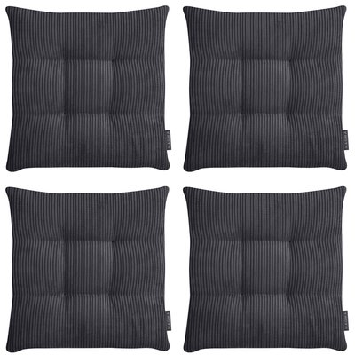 Galettes de chaise velours carrées INGA-lot de 4 MAGMA HEIMTEX