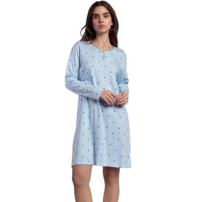 Chemise de nuit manches longues col rond Stripes And Stars ADMAS