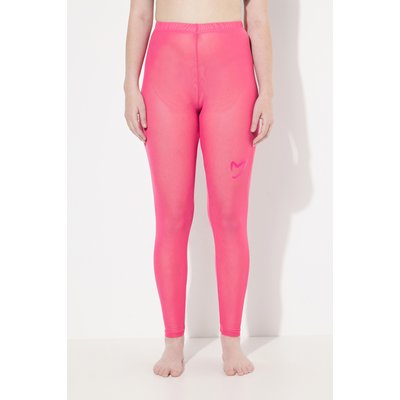 Legging en mesh. Imprimé floqué cœur sur ULLA POPKEN