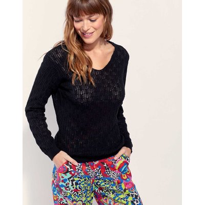 Pull maille ajouré col V BARITOLE LA FIANCÉE