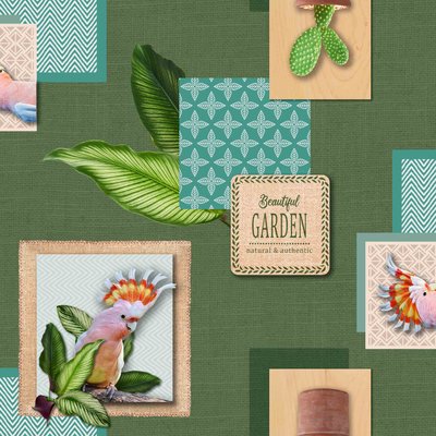 Rouleau de nappe toile ciree Wallys vert 20m DOUCEUR D'INTÉRIEUR