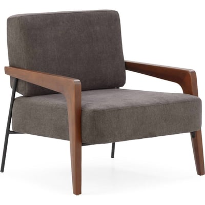 Fauteuil vintage en tissu et bois de hêtre RECOLLECTION
