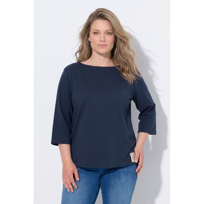 T-shirt en coton bio à col bateau et manches ULLA POPKEN