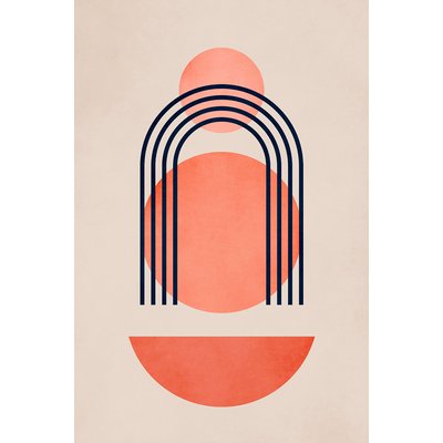 Tableau dessin Bauhaus abstrait HEXOA
