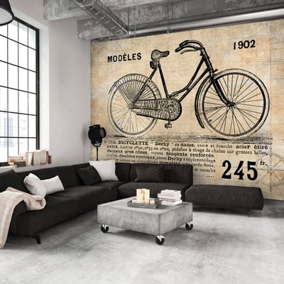 Papier peint intissé panoramique Vintage et Retro Vélo ancien EDEN