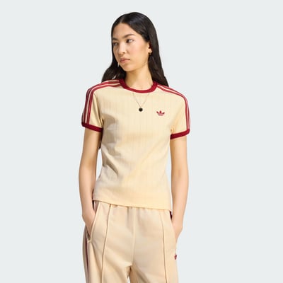 T-Shirt Slim Manches Courtes Fines Rayures adidas Originals