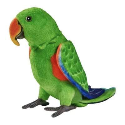 Peluche perruche eclectus vert et bleu 19cm ANIMA