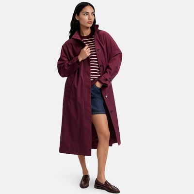 Trench largo y amplio con capucha desmontable LA REDOUTE COLLECTIONS