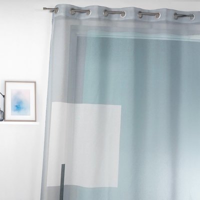 Voilage en étamine imprimée à motifs graphiques HOME MAISON