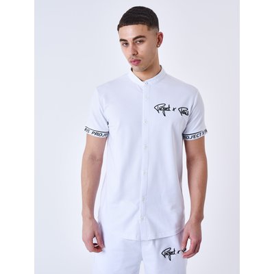 Chemise manches courtes logo brodé en relief PROJECT X