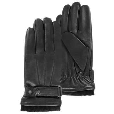 Gants tactiles en cuir de chèvre pleine fleur - doublés polaire ISOTONER