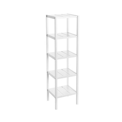 Étagère Bois Blanc MDF 5 Plateaux WADIGA