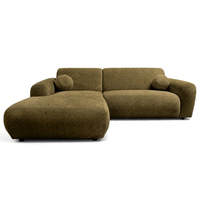 Canapé d'angle gauche en velours texturé, LOUISE BEST MOBILIER