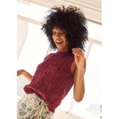 Pull sans manches en maille crochet LA FEE MARABOUTEE
