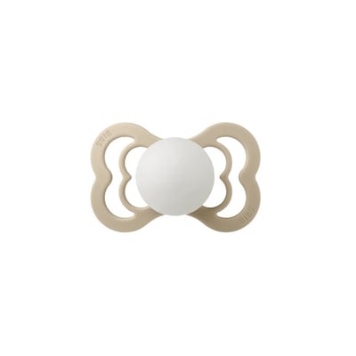 Sucette unite Supreme Silicone symetrique taille 1 couleur Vanille phosphorescent Bibs