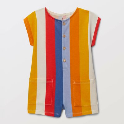 Combinaison courte rayée en coton BIO GOTS BOUT'CHOU