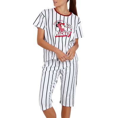 Pyjama pantacourt t-shirt Mickey Beisbol SÉRIES blanc ADMAS