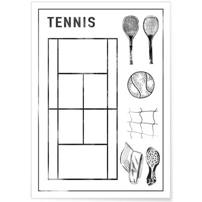 Affiche Terrain de tennis L'AFFICHERIE