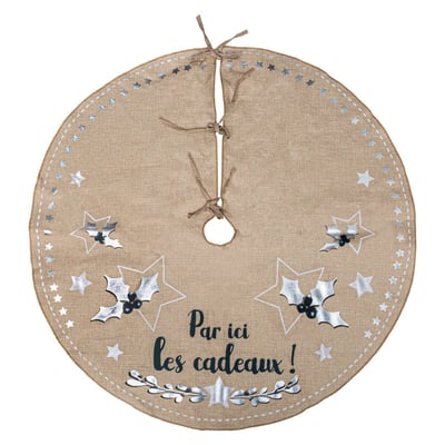 Tapis de sapin "Atelier des lutins" jute rouge D90cm FEERIC LIGHTS & CHRISTMAS