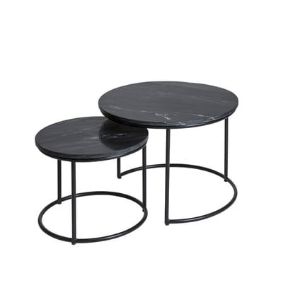 Table basse gigogne en marbre ronde JOE MADE IN MEUBLES 