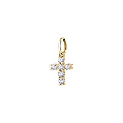 Croix en or 375 et oxyde de zirconium CLEOR