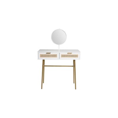 Coiffeuse 2 Tiroirs Bois Blanc OSTARIA