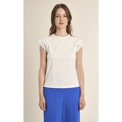 T-shirt manches courtes col rond détail ajouré MOLLY BRACKEN