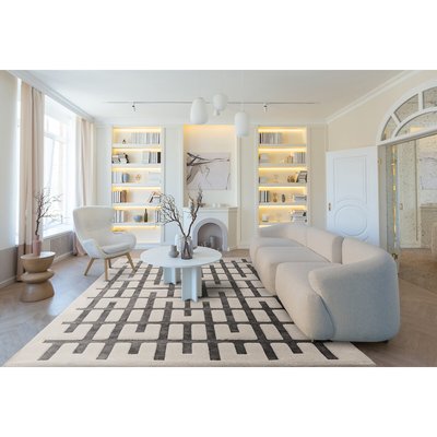 Scandi Carved Linear Pattern Rug SO'HOME