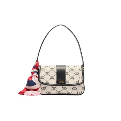 Sac à bandoulière blanc avec foulard LIU JO