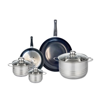 Batterie 2 poêles 20/28cm + 3 faitouts 12/14/24cm PRIMA BRILLANT ELO