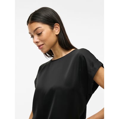 Camiseta satinada, cuello redondo VILA