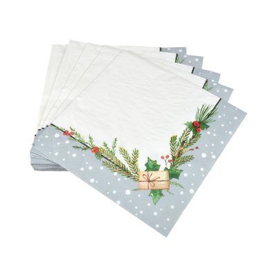 Lot de 20 serviettes en papier Branche de sapin DOUCEUR D'INTÉRIEUR