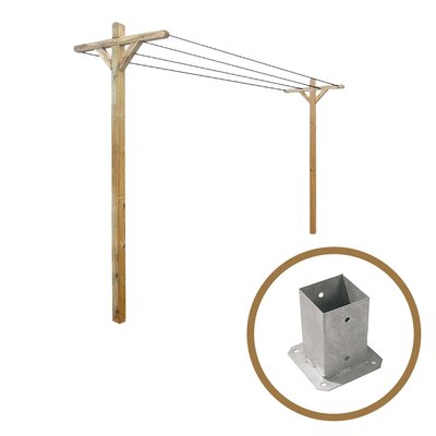 Kit étendoir à linge extérieur Séville + 2 supports à fixer CEMONJARDIN