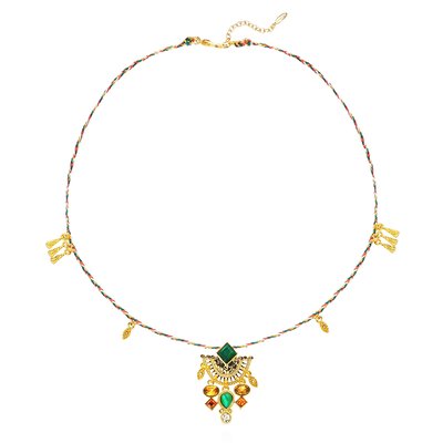 Collier ras de cou avec perles cabochon central et pampilles KOSTA HIPANEMA